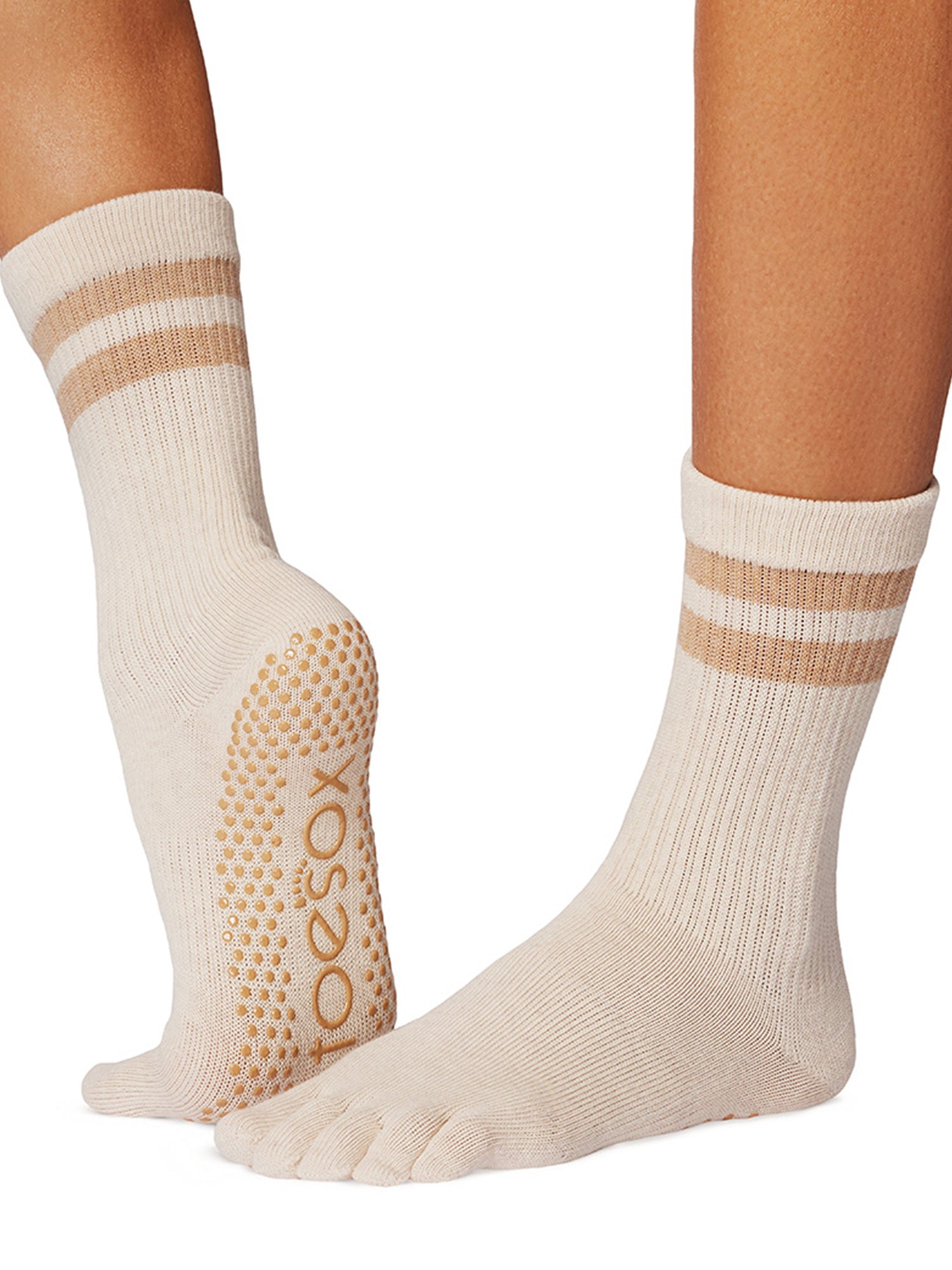 [ToeSox] 中筒（全趾）防滑袜/瑜伽普拉提袜 防滑中筒袜 长度 25SS_D3