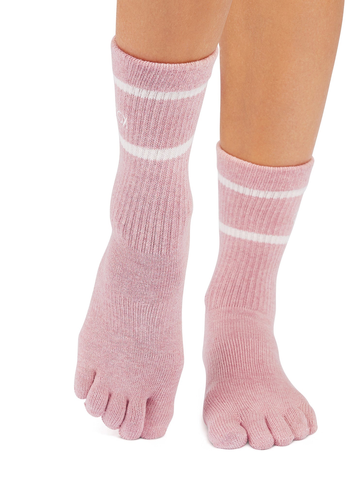 [ToeSox] Crew (Full-Toe) Grip Socks / Yoga Pilates Socks with Anti-Slip Crew Length 25SS_D3