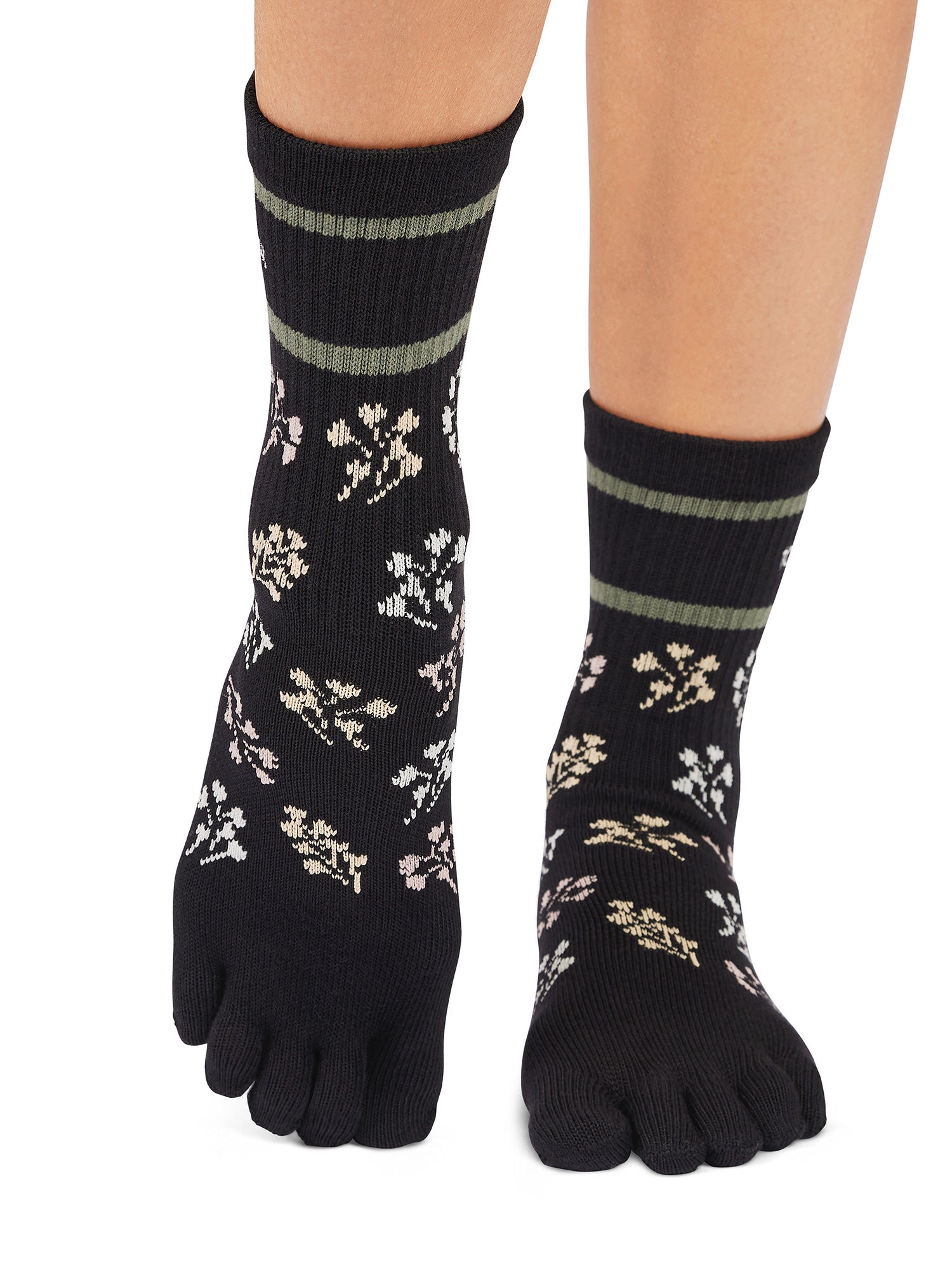 [ToeSox] 中筒（全趾）防滑袜/瑜伽普拉提袜 防滑中筒袜 长度 25SS_D3