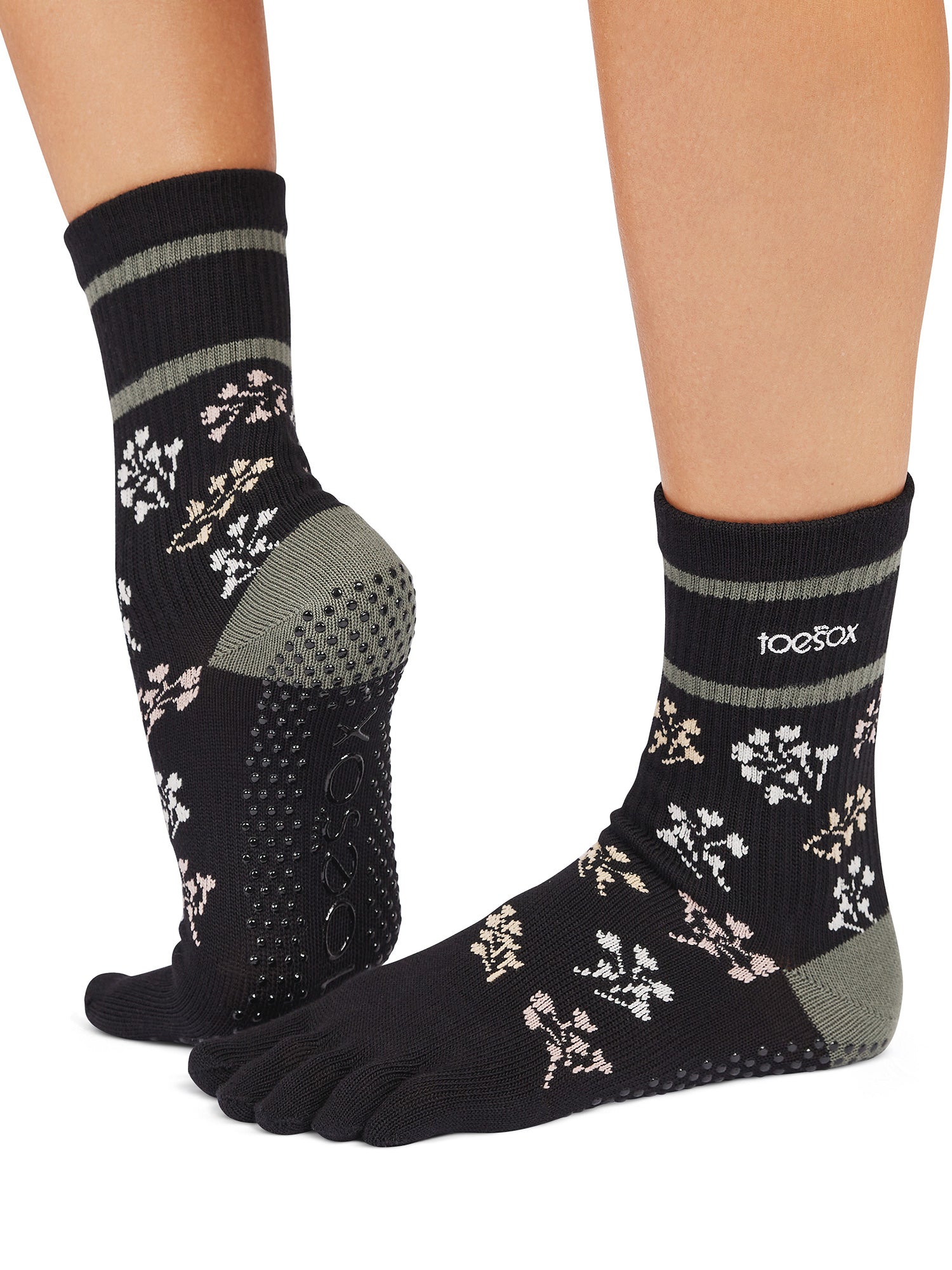 [ToeSox] 中筒（全趾）防滑袜/瑜伽普拉提袜 防滑中筒袜 长度 25SS_D3