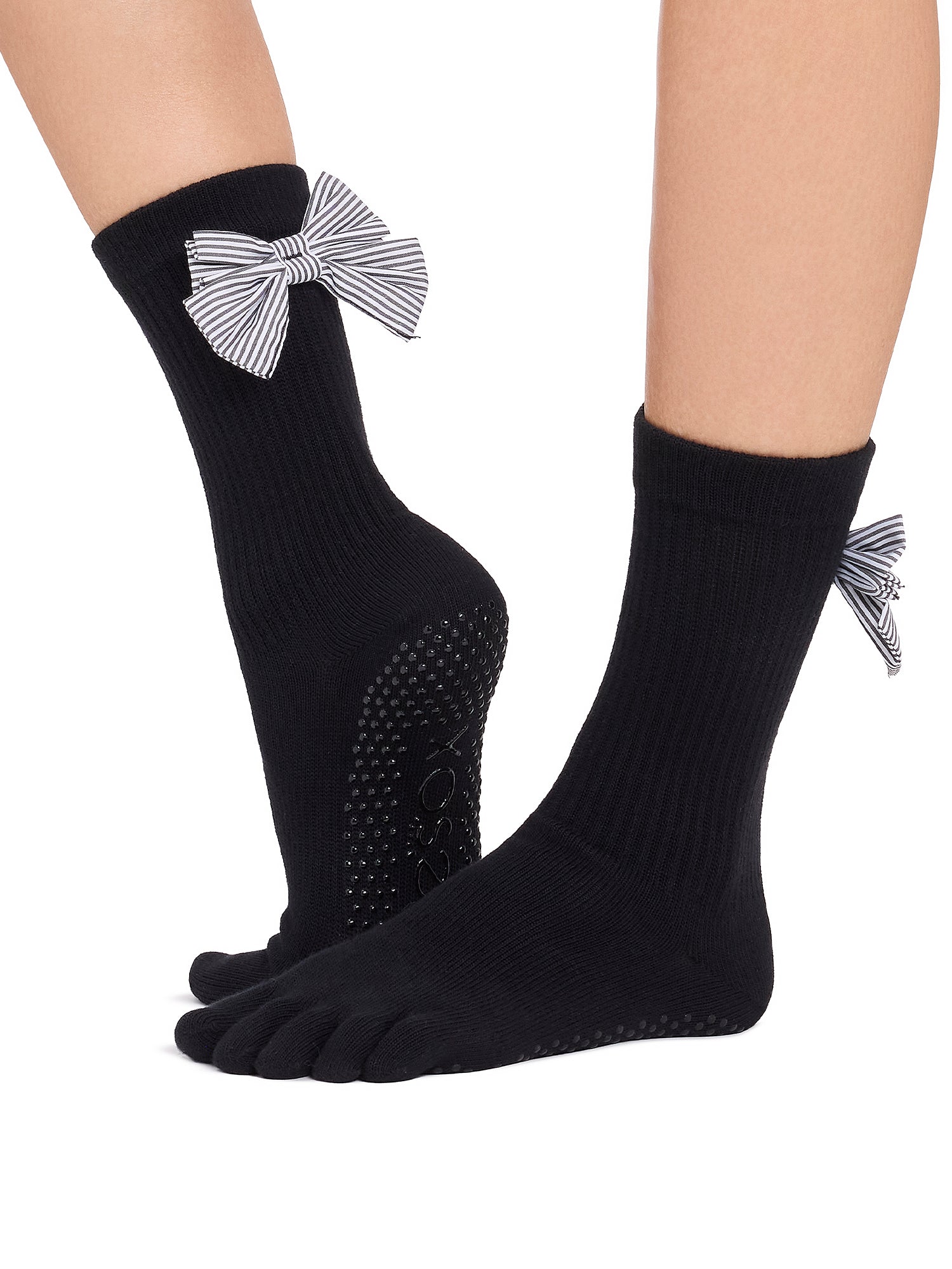 [ToeSox] Crew クルー（Full-Toe／つま先あり） グリップ ソックス／ ヨガ ピラティス 滑り止め付 靴下 クルー丈 26SS_D1