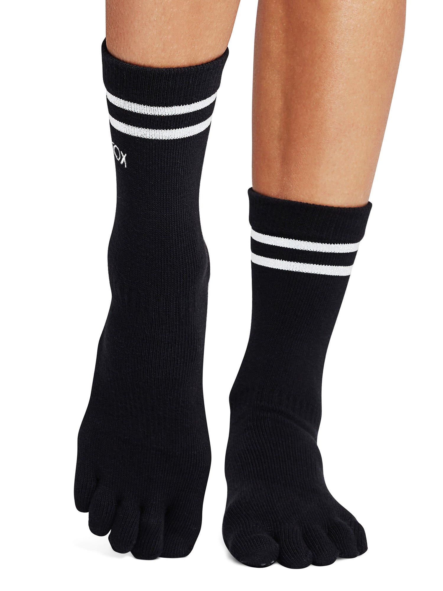 ToeSox] ヨガ ピラティス 滑り止め付 靴下 5本指 クルー丈 Crew クルー