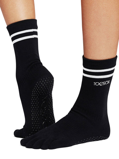 [ToeSox] Crew (Full-Toe) Grip Socks / Yoga Pilates Socks with Anti-Slip Crew Length 25SS_D3