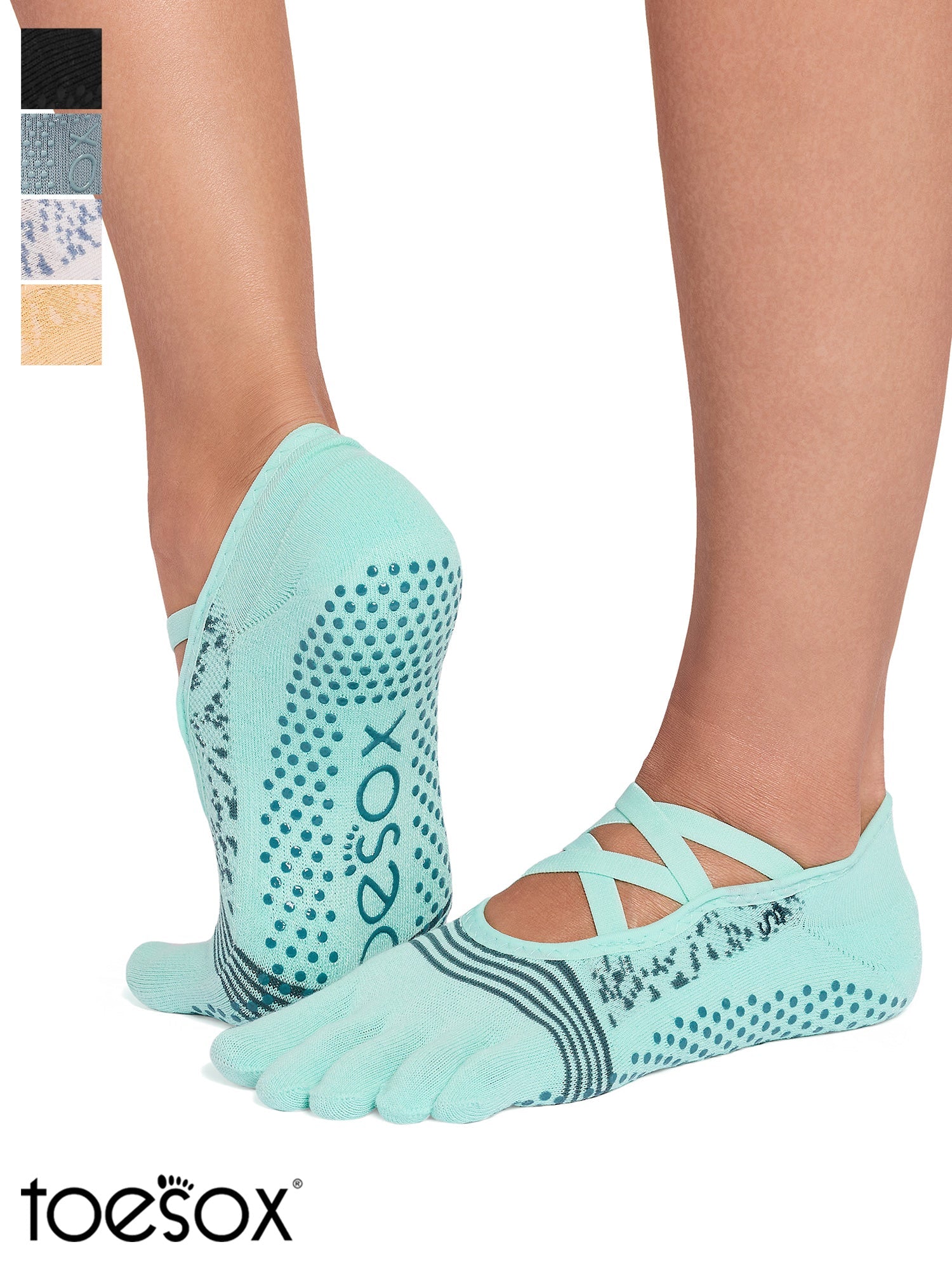 [ToeSox] Elle Tec Full-Toe Tech Grip Socks / Yoga Pilates Anti-Slip Socks 25SS_D2