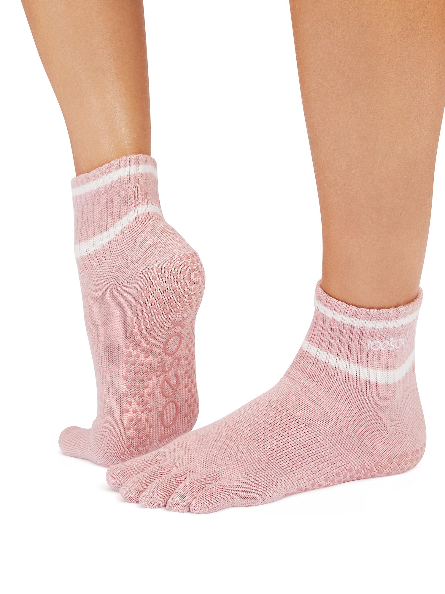 [ToeSox] Melody メロディー（Full-Toe／つま先あり） グリップ ソックス／ ヨガ ピラティス 滑り止め付 靴下 クルー丈 25FW_D3