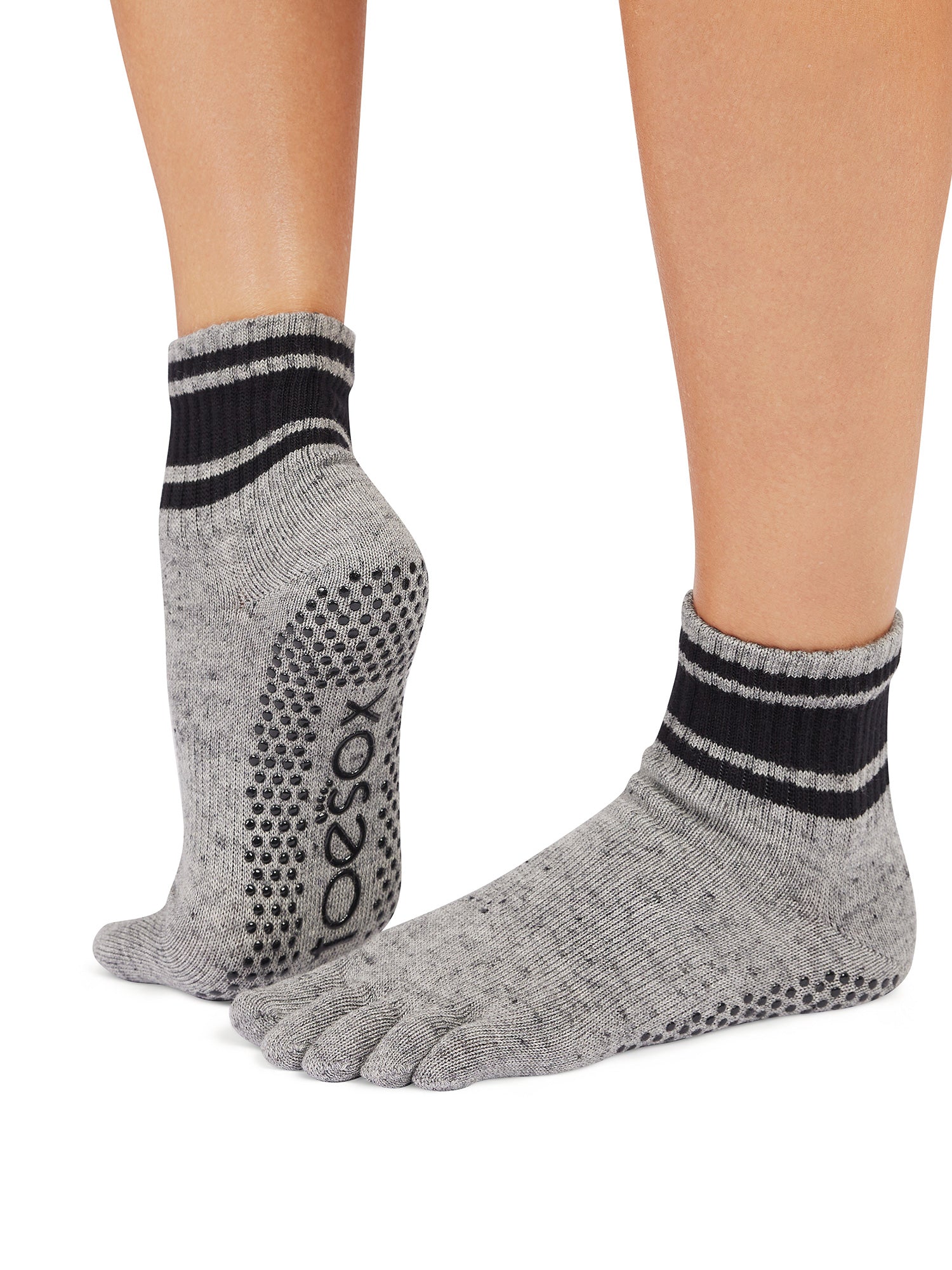 [ToeSox] Melody メロディー（Full-Toe／つま先あり） グリップ ソックス／ ヨガ ピラティス 滑り止め付 靴下 クルー丈 25FW_D3