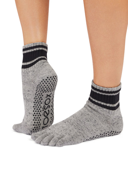 [ToeSox] Melody メロディー（Full-Toe／つま先あり） グリップ ソックス／ ヨガ ピラティス 滑り止め付 靴下 クルー丈 25FW_D3