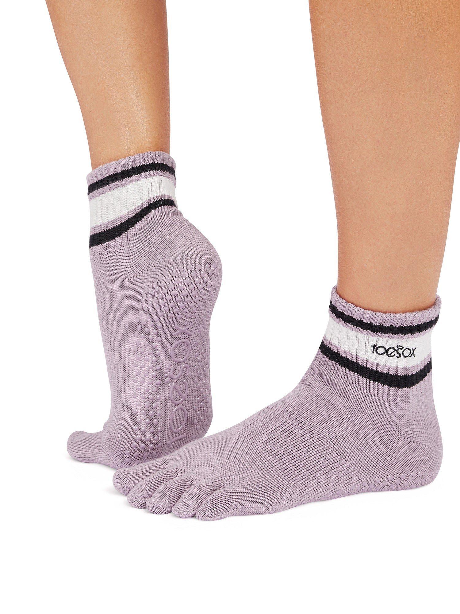 [ToeSox] Melody メロディー（Full-Toe／つま先あり） グリップ ソックス／ ヨガ ピラティス 滑り止め付 靴下 クルー丈 25FW_D3