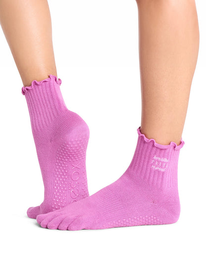 [ToeSox] Melody メロディー（Full-Toe／つま先あり） グリップ ソックス／ ヨガ ピラティス 滑り止め付 靴下 クルー丈 26FW_D1