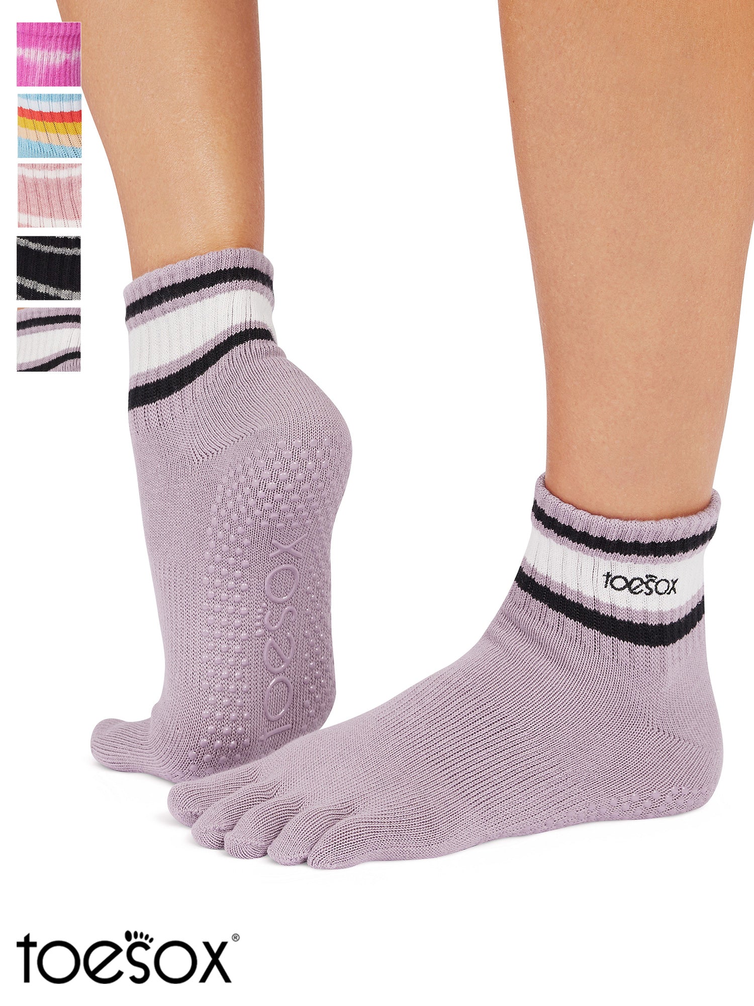 [ToeSox] Melody メロディー（Full-Toe／つま先あり） グリップ ソックス／ ヨガ ピラティス 滑り止め付 靴下 クルー丈 25FW_D3