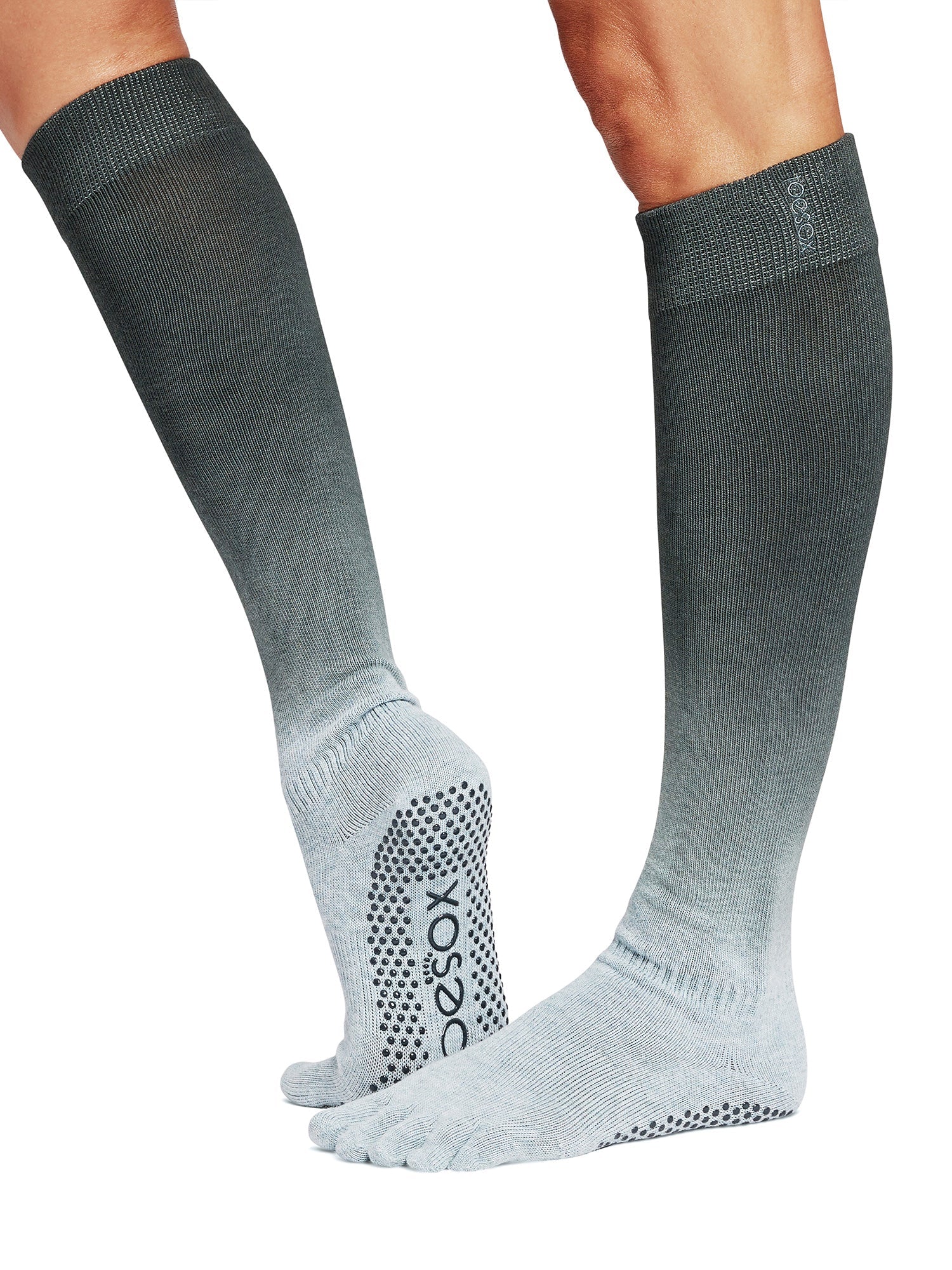 ToeSox] グリップ ソックス 5本指 スクランチ Knee High（Full-Toe