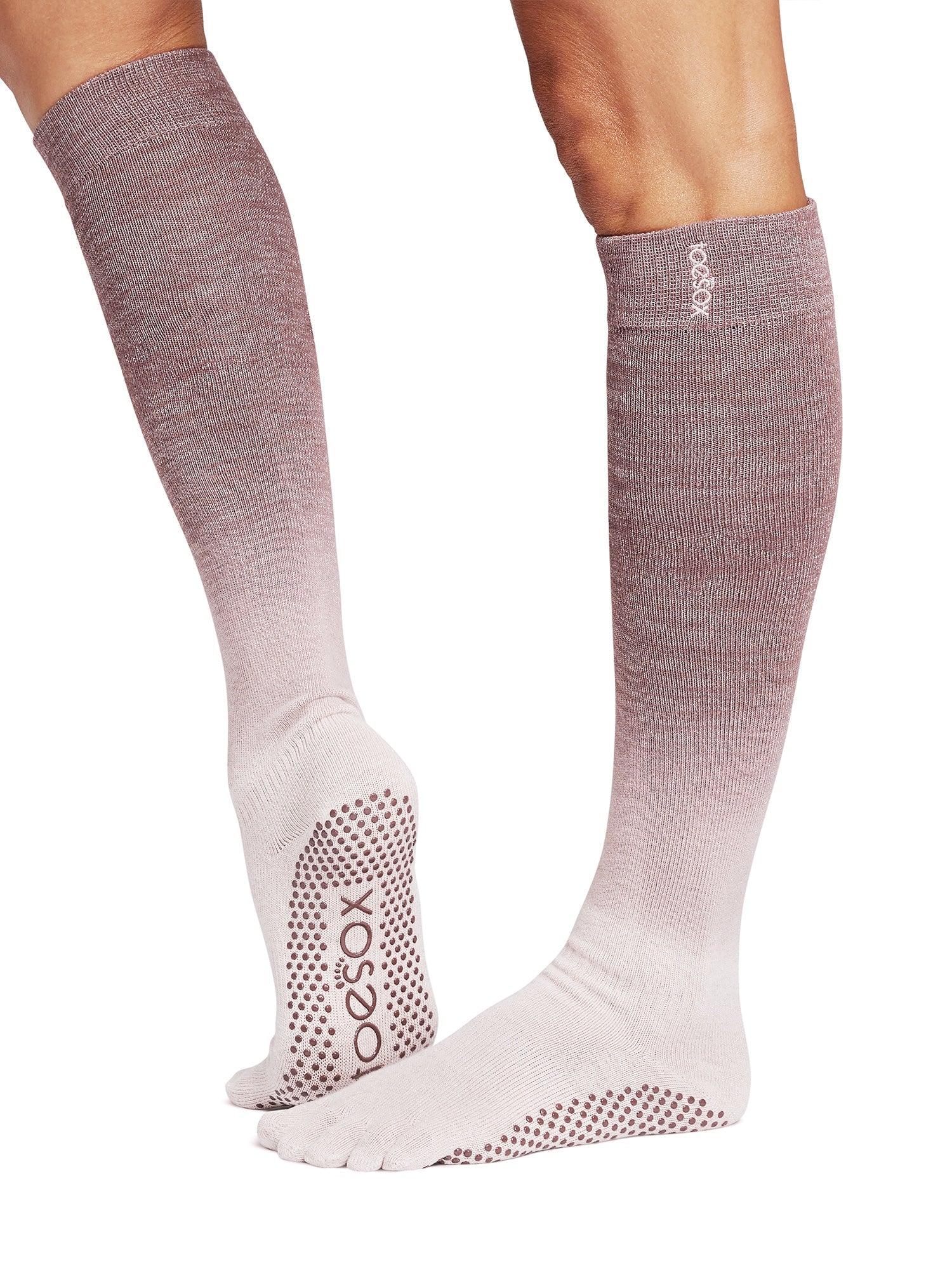ToeSox] グリップ ソックス 5本指 スクランチ Knee High（Full-Toe