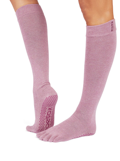 [ToeSox] Scrunch Knee High (Full-Toe) Grip Socks / Yoga Pilates Non-slip Socks High Socks 25SS_D1 2501