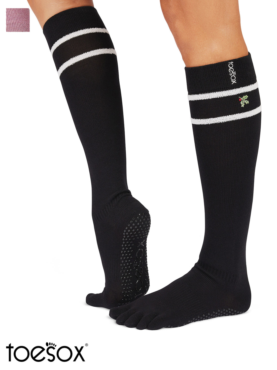 [ToeSox] Scrunch スクランチ Knee High（Full-Toe／つま先あり） グリップ ソックス／ ヨガ ピラティス 滑り止め付 靴下 ハイソックス 25FW_D3