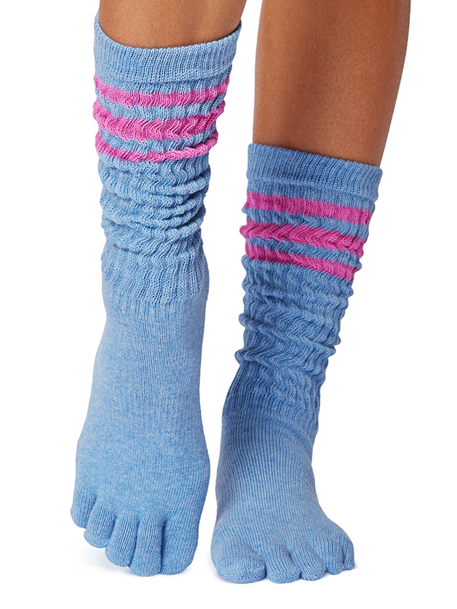 [ToeSox] Slouch (Full-Toe) Grip Socks / Yoga Pilates Socks with Anti-Slip Guard Crew Length 25SS_D1 2501