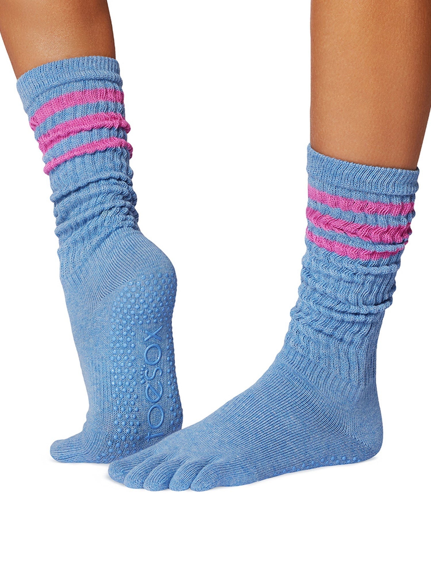 [ToeSox] Slouch (Full-Toe) Grip Socks / Yoga Pilates Socks with Anti-Slip Guard Crew Length 25SS_D1 2501