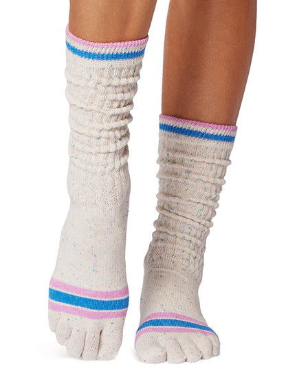 [ToeSox] Slouch (Full-Toe) Grip Socks / Yoga Pilates Socks with Anti-Slip Guard Crew Length 25SS_D1 2501