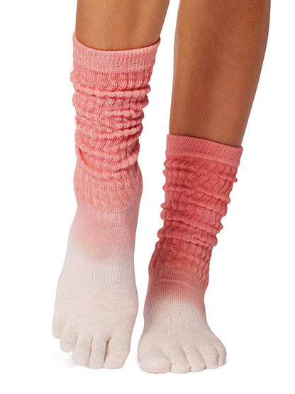 [ToeSox] Slouch (Full-Toe) Grip Socks / Yoga Pilates Socks with Anti-Slip Guard Crew Length 25SS_D1 2501