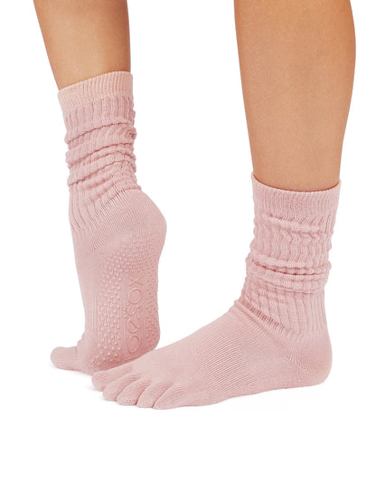 [ToeSox] Slouch スラウチ（Full-Toe／つま先あり） グリップ ソックス／ ヨガ ピラティス 滑り止め付 靴下 クルー丈 26SS_D2