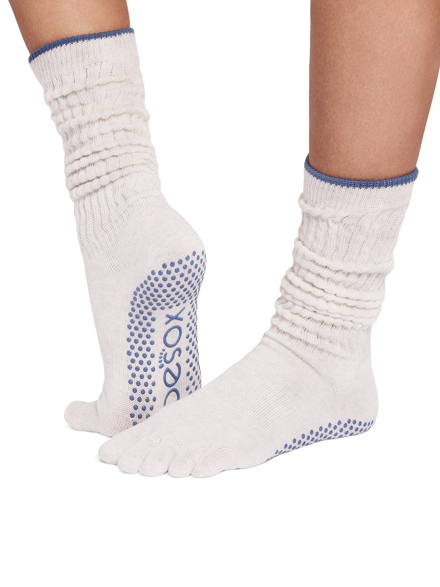 [ToeSox] Slouch スラウチ（Full-Toe／つま先あり） グリップ ソックス／ ヨガ ピラティス 滑り止め付 靴下 クルー丈 26SS_D2