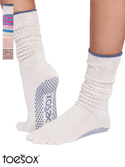 [ToeSox] Slouch スラウチ（Full-Toe／つま先あり） グリップ ソックス／ ヨガ ピラティス 滑り止め付 靴下 クルー丈 26SS_D2