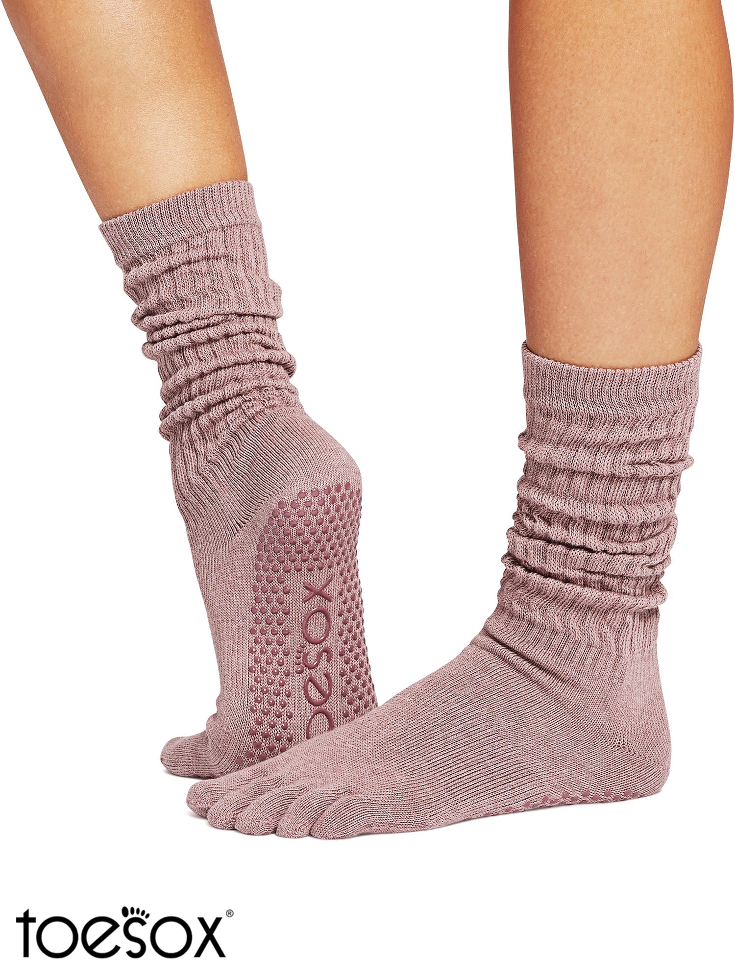 最大20%OFF[SALE][ToeSox] Slouch スラウチ（Full-Toe／つま先あり） グリップ ソックス／ ヨガ ピラティス 滑り止め付 靴下 クルー丈 [EX]