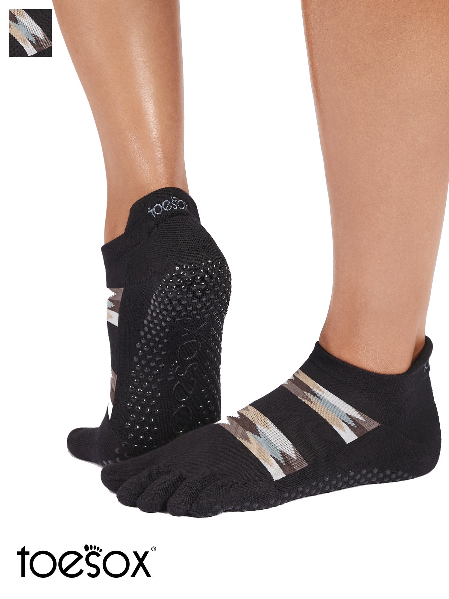 [ToeSox] Low Rise Ultra Fine Knit ローライズ ウルトラファインニット（Full-Toe／つま先あり） グリップ ソックス ／ ヨガ ピラティス 滑り止め付 靴下 25FW_D1