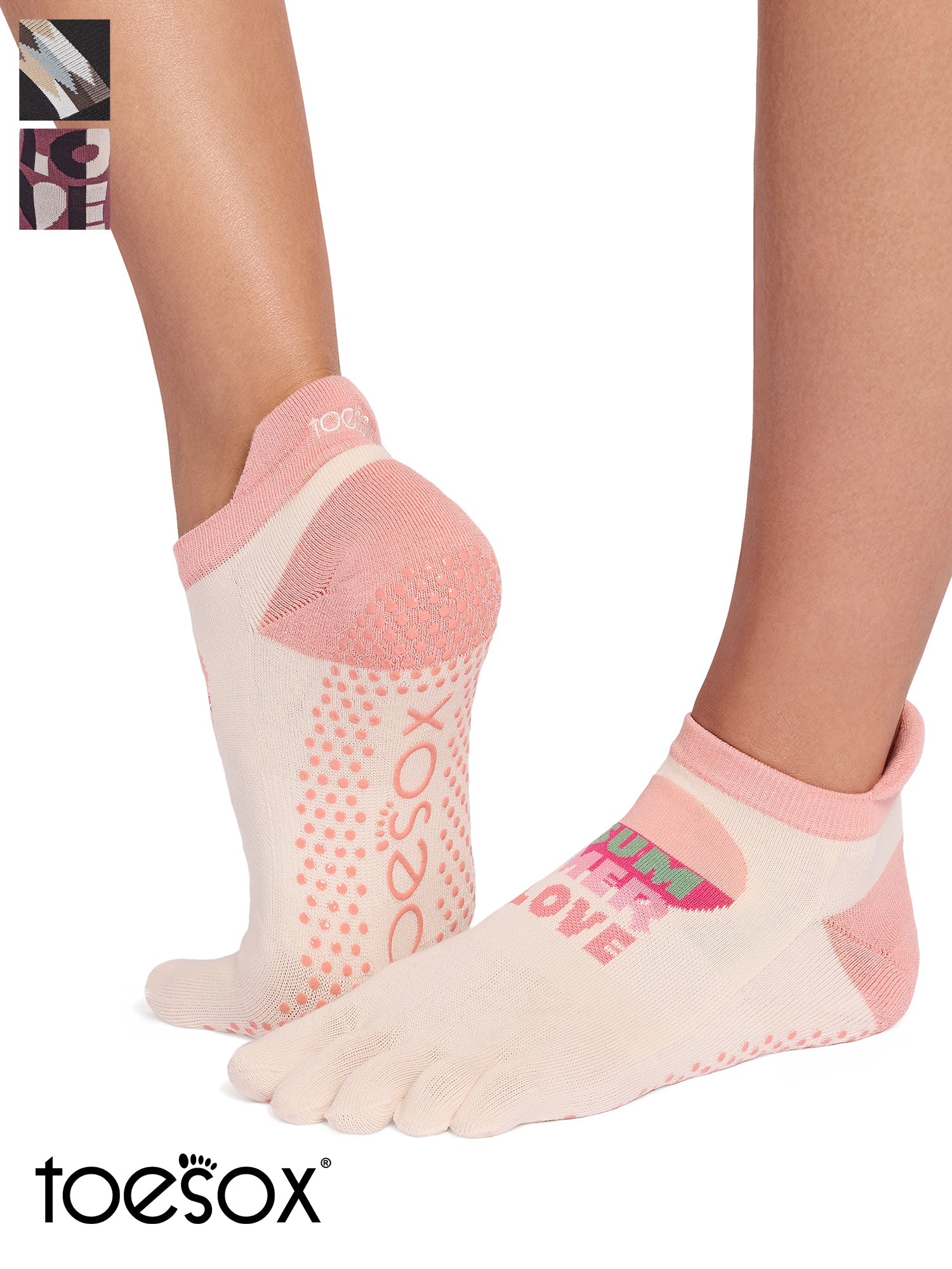 [ToeSox] Low Rise Ultra Fine Knit ローライズ ウルトラファインニット（Full-Toe／つま先あり） グリップ ソックス ／ ヨガ ピラティス 滑り止め付 靴下 26SS_D3