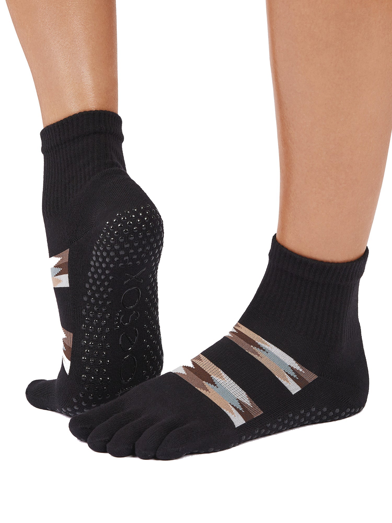 [ToeSox] Melody Ultra Fine Knit メロディー ウルトラファインニット（Full-Toe／つま先あり） グリップ ソックス／ ヨガ ピラティス 滑り止め付 靴下 クルー丈 25FW_D1