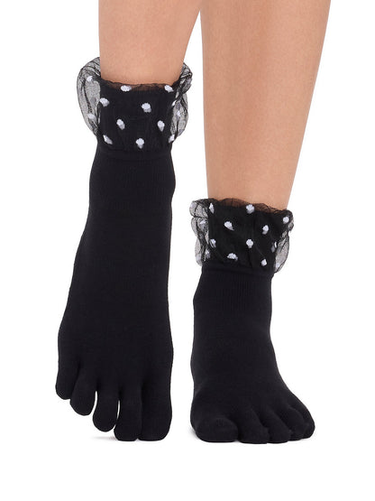 [限定SALE][ToeSox] Melody Ultra Fine Knit メロディー ウルトラファインニット（Full-Toe／つま先あり） グリップ ソックス／ ヨガ ピラティス 滑り止め付 靴下 クルー丈