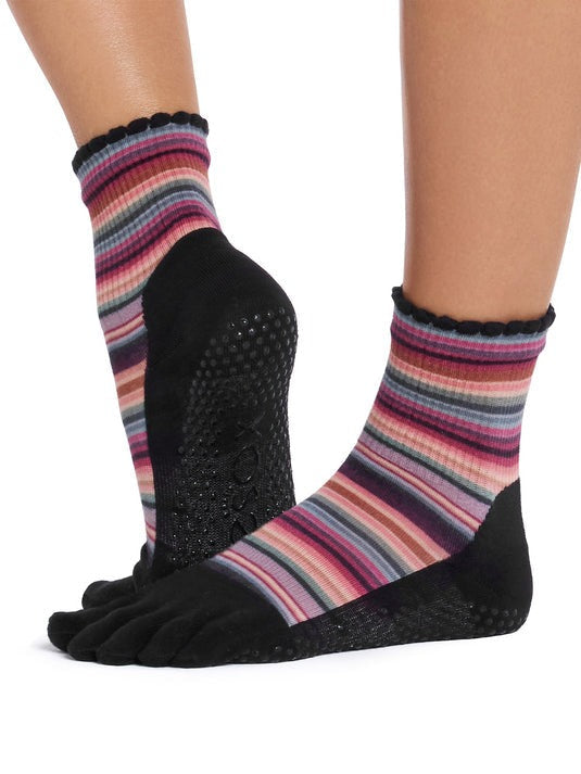 [ToeSox] Melody Ultra Fine Knit メロディー ウルトラファインニット（Full-Toe／つま先あり） グリップ ソックス／ ヨガ ピラティス 滑り止め付 靴下 クルー丈 26FW_D2