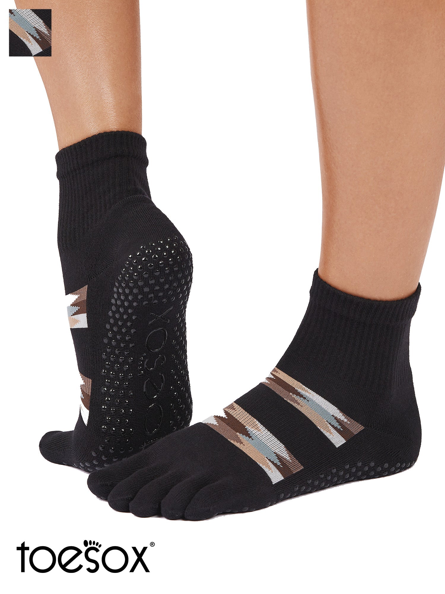 [ToeSox] Melody Ultra Fine Knit メロディー ウルトラファインニット（Full-Toe／つま先あり） グリップ ソックス／ ヨガ ピラティス 滑り止め付 靴下 クルー丈 25FW_D1