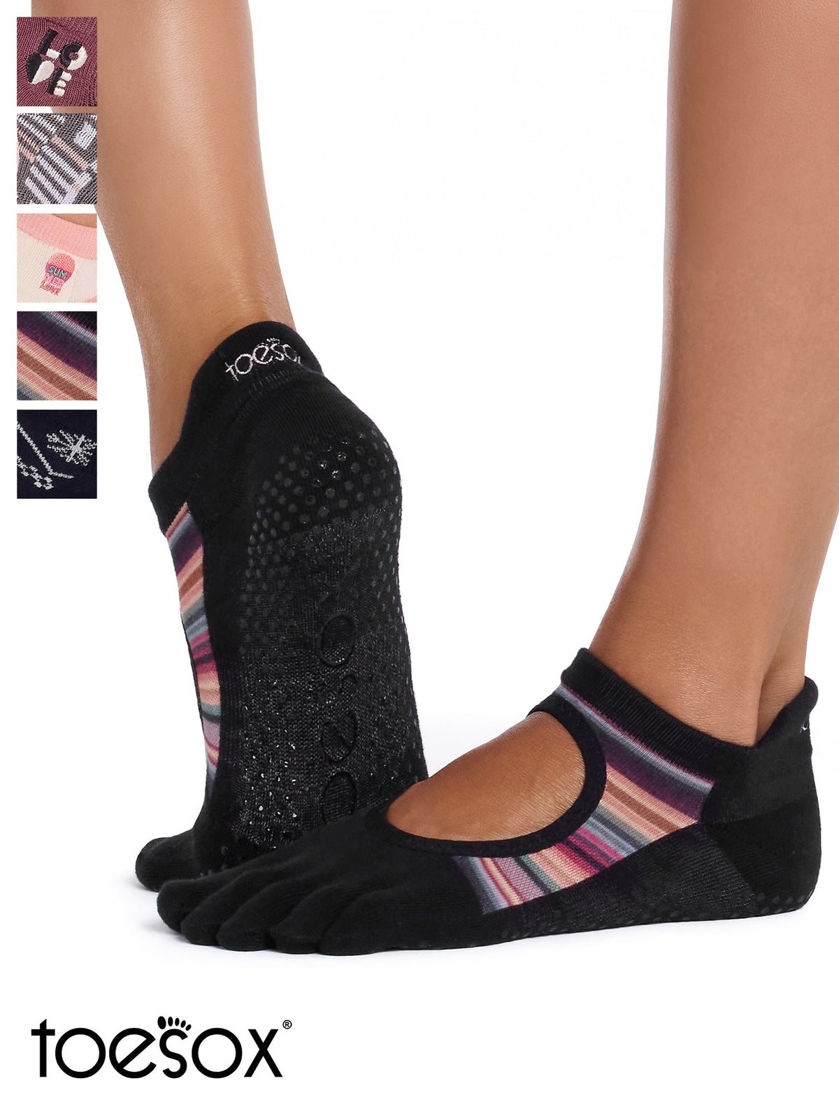 [限定SALE][ToeSox] Bellarina Ultra Fine Knit ベラリナ ウルトラファインニット（Full-Toe／つま先あり） グリップ ソックス ／ ヨガ ピラティス 滑り止め付 靴下 26FW_D2