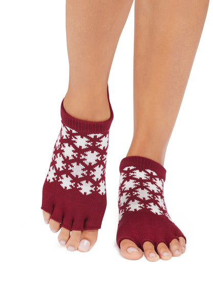 [ToeSox] Low Rise ローライズ（Half-Toe／つま先なし） グリップ ソックス ／ ヨガ ピラティス 滑り止め付 靴下 25FW_D2