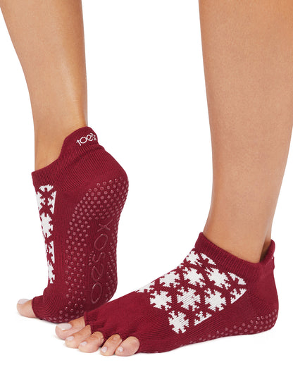 [ToeSox] Low Rise ローライズ（Half-Toe／つま先なし） グリップ ソックス ／ ヨガ ピラティス 滑り止め付 靴下 25FW_D2