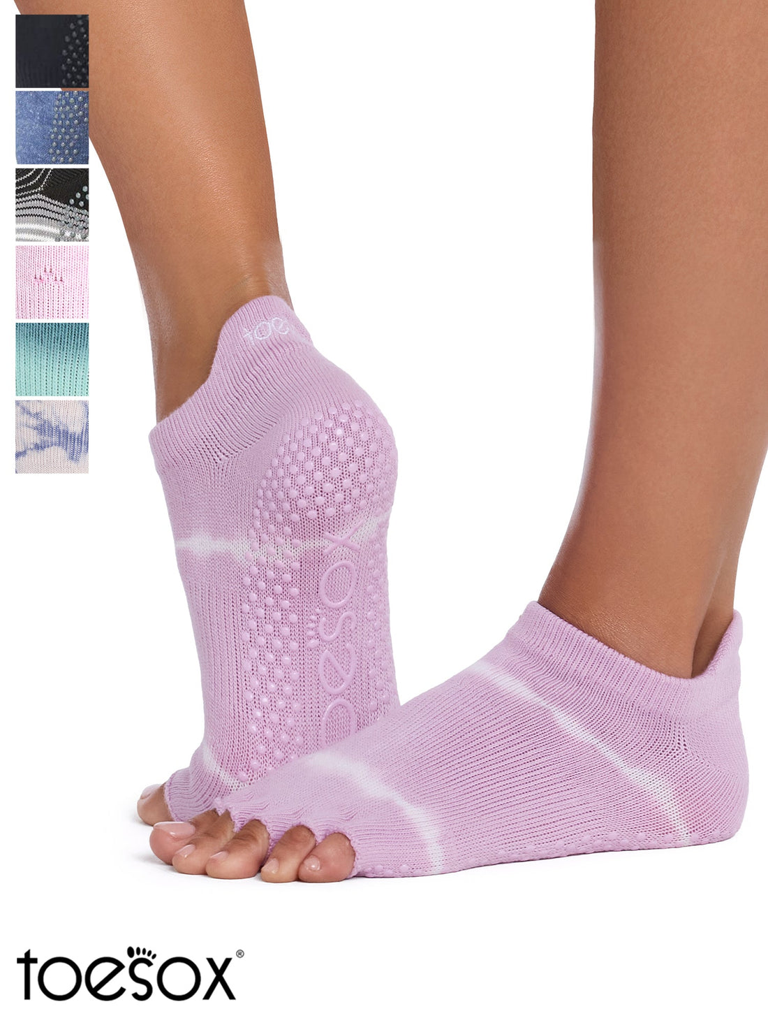 [ToeSox] Low Rise ローライズ（Half-Toe／つま先なし） グリップ ソックス ／ ヨガ ピラティス 滑り止め付 靴下 26FW_D1
