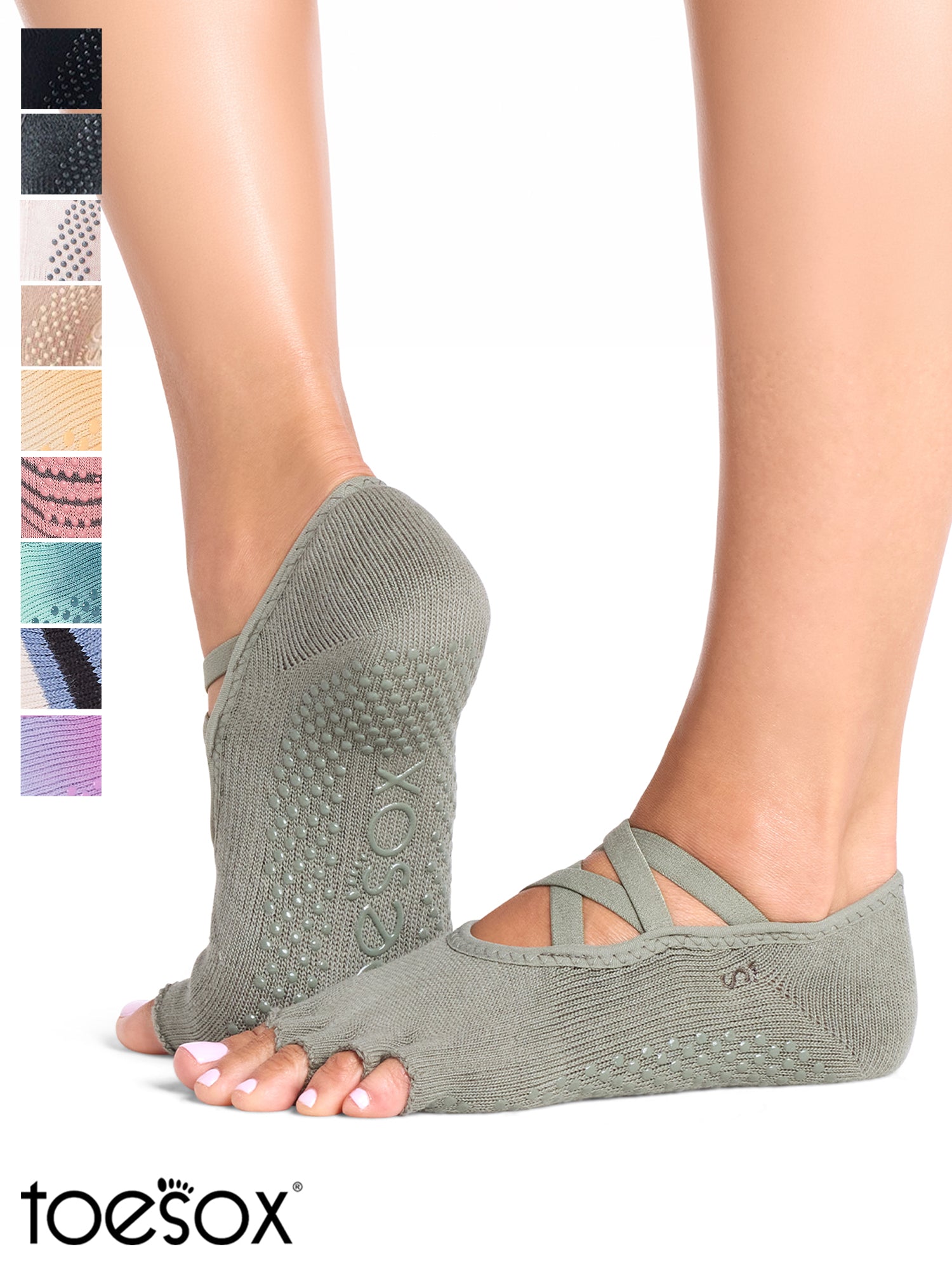 ToeSox] グリップ ソックス 5本指 エル（Half-Toe／つま先なし