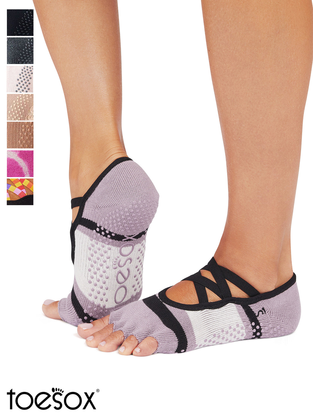 [ToeSox] Elle エル（Half-Toe／つま先なし）グリップ ソックス ／ ヨガ ピラティス 滑り止め付 靴下 25FW_D3