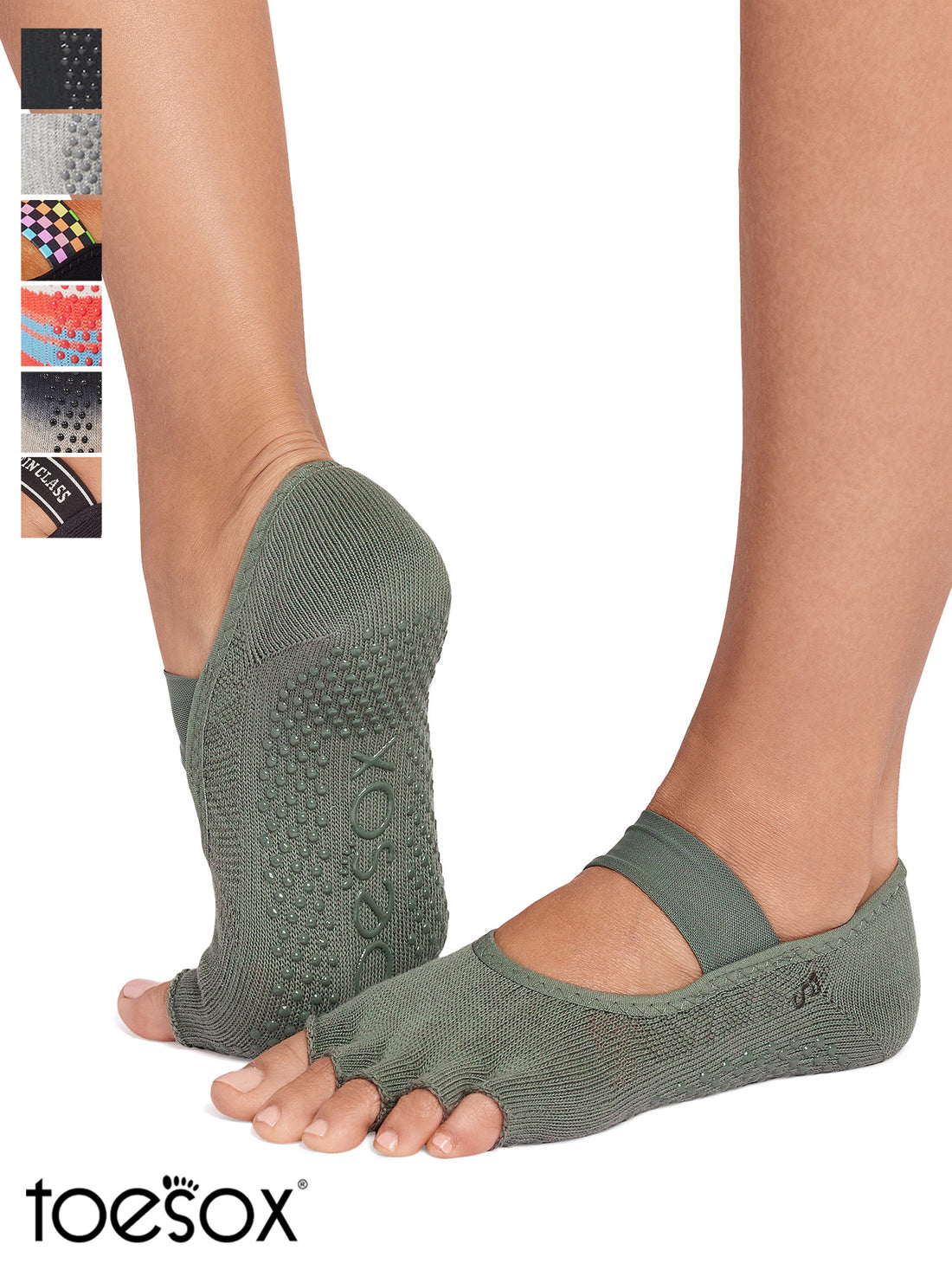 [ToeSox] Mia ミア（Half-Toe／つま先なし） グリップ ソックス ／ ヨガ ピラティス 滑り止め付 靴下 26SS_D1