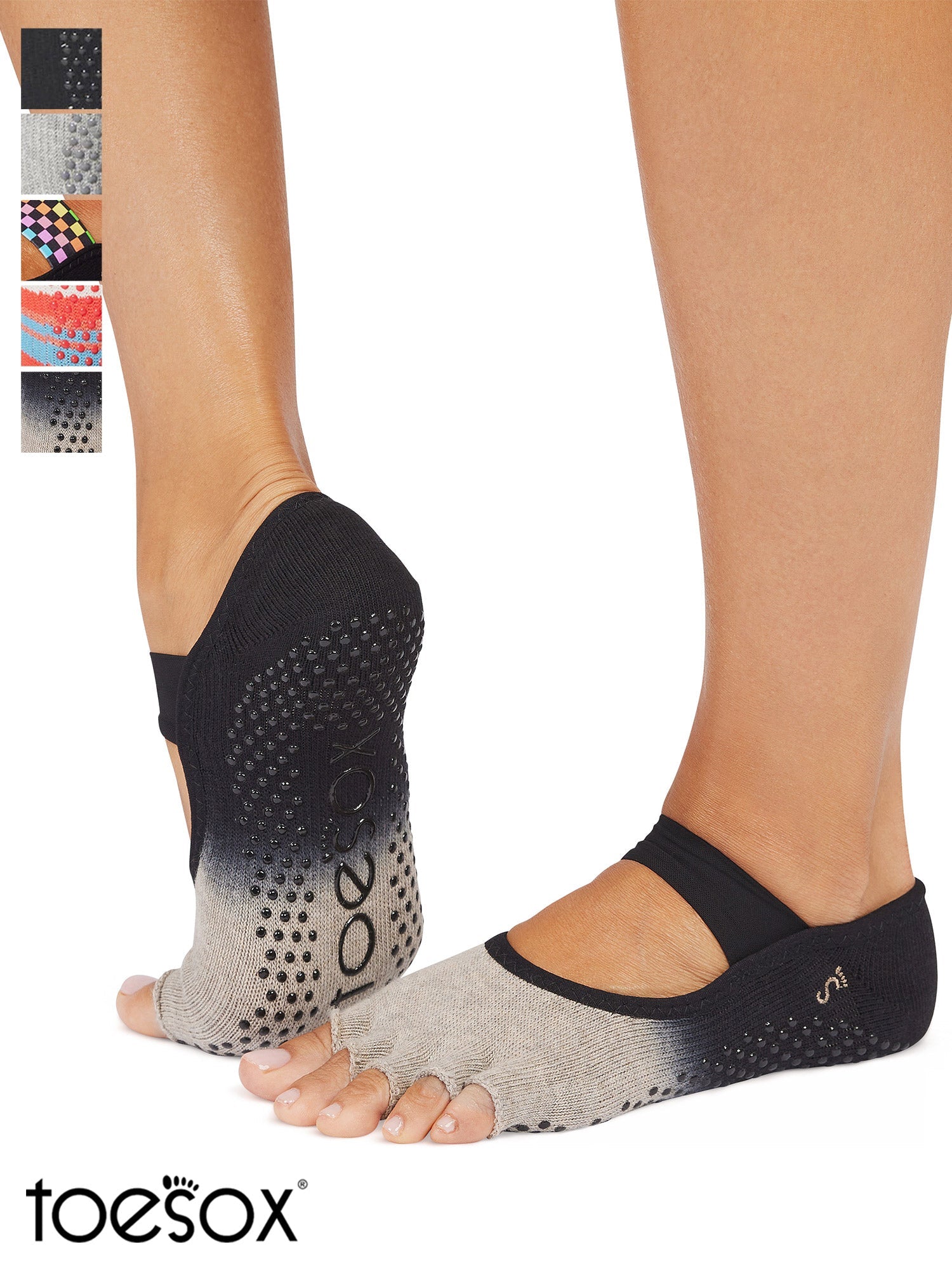 [ToeSox] Mia ミア（Half-Toe／つま先なし） グリップ ソックス ／ ヨガ ピラティス 滑り止め付 靴下 25FW_D1