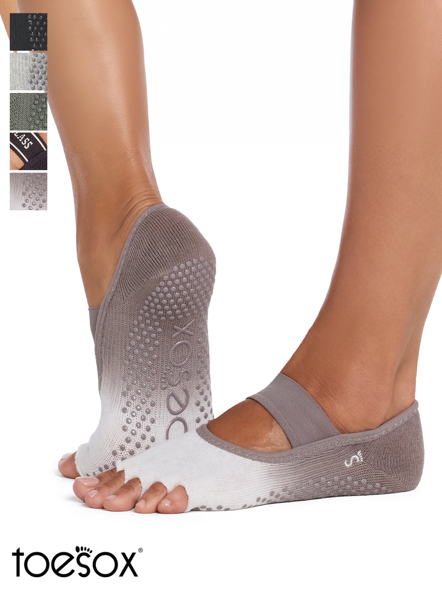 ToeSox] グリップ ソックス 5本指 ミア（Half-Toe／つま先なし
