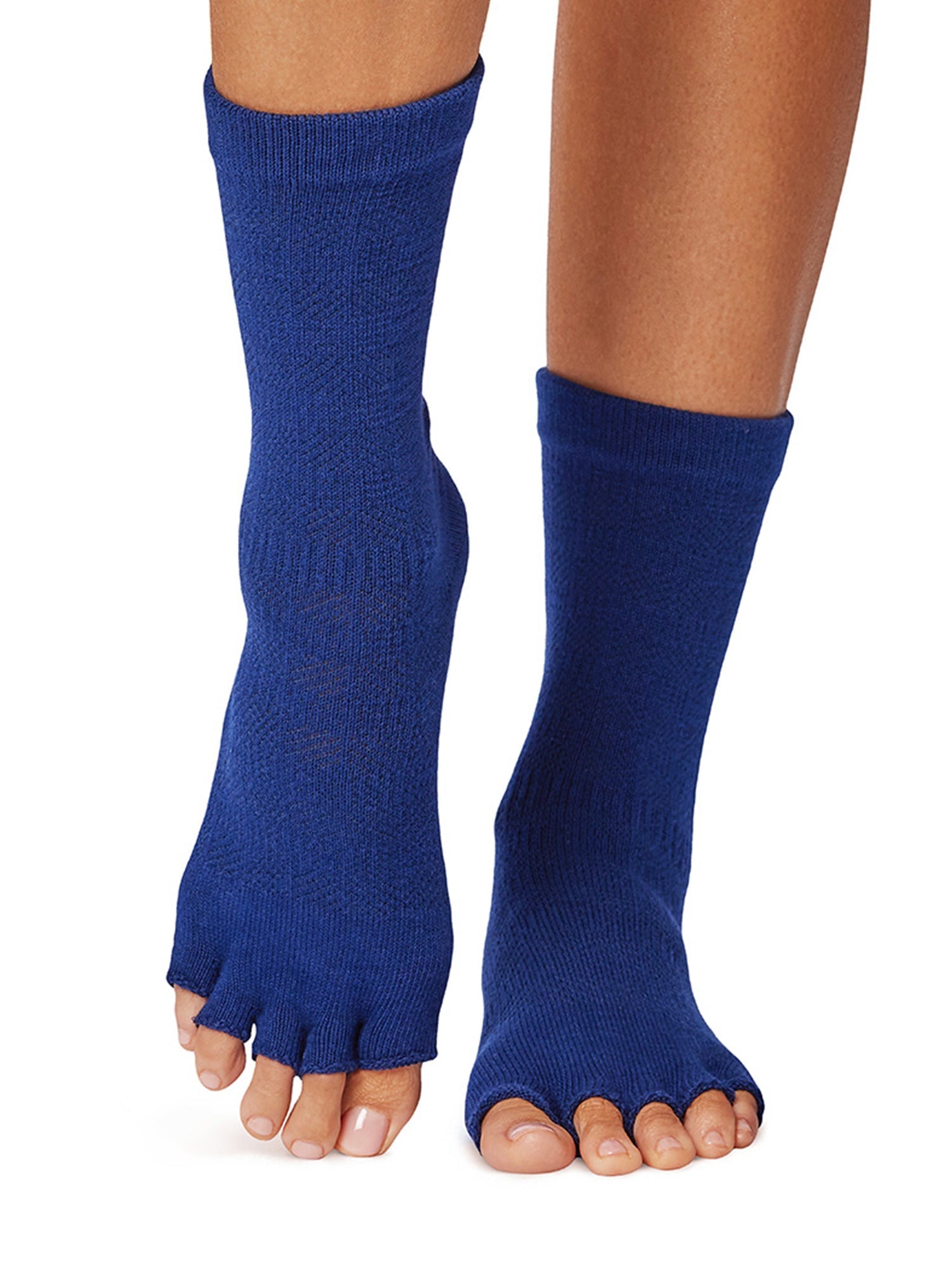 [ToeSox] Crew (Half-Toe/No Toes) Grip Socks/Yoga Pilates Socks with Anti-Slip, Crew Length, 25SS_D1 2501