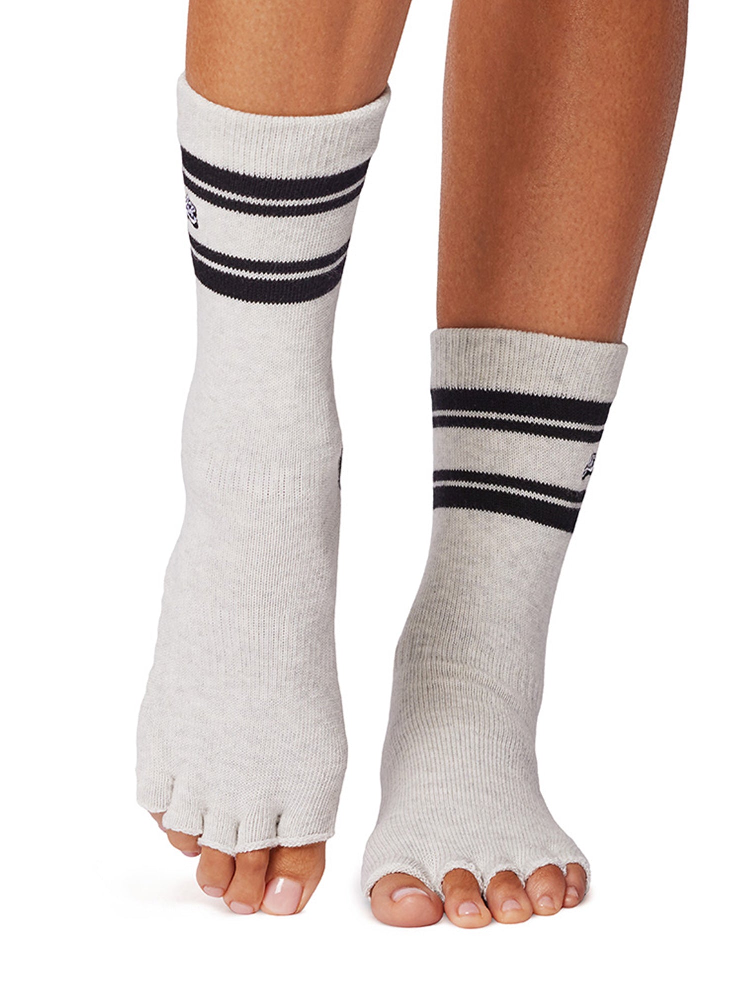 [ToeSox] Crew (Half-Toe/No Toes) Grip Socks/Yoga Pilates Socks with Anti-Slip, Crew Length, 25SS_D1 2501