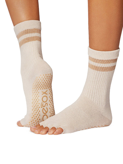 [ToeSox] Crew クルー（Half-Toe／つま先なし） グリップ ソックス／ ヨガ ピラティス 滑り止め付 靴下 クルー丈 25FW_D2