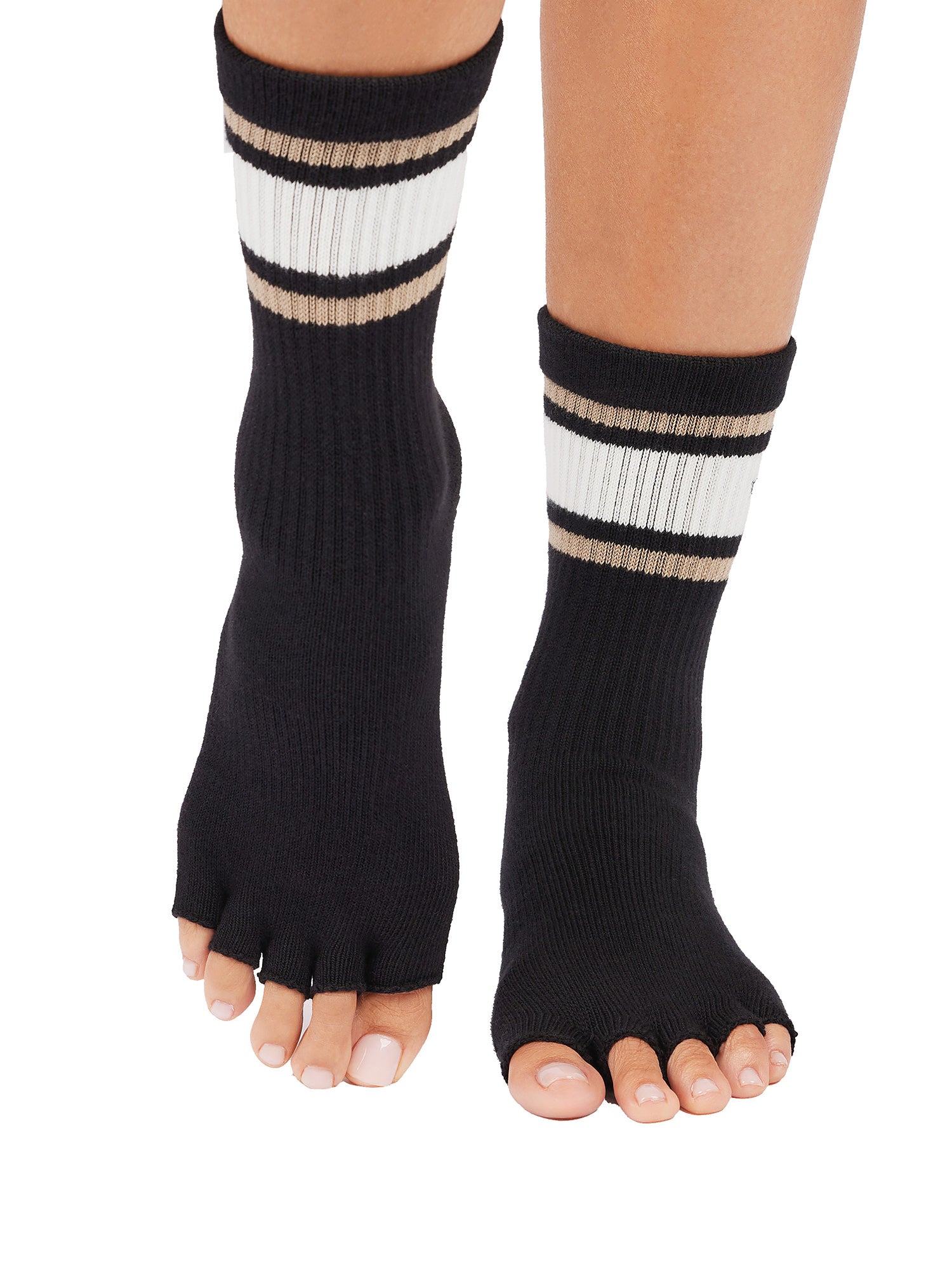 [ToeSox] Crew クルー（Half-Toe／つま先なし） グリップ ソックス／ ヨガ ピラティス 滑り止め付 靴下 クルー丈 25FW_D2