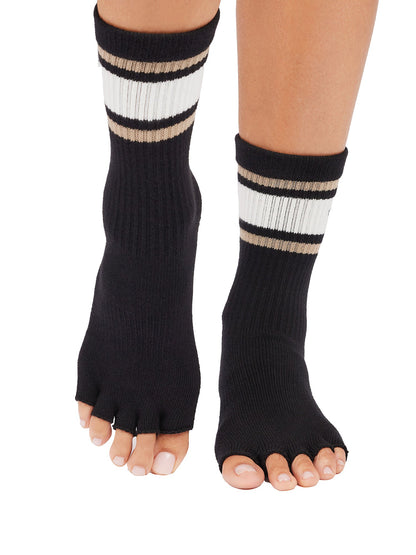 [ToeSox] Crew クルー（Half-Toe／つま先なし） グリップ ソックス／ ヨガ ピラティス 滑り止め付 靴下 クルー丈 25FW_D2