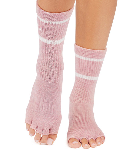 [ToeSox] Crew クルー（Half-Toe／つま先なし） グリップ ソックス／ ヨガ ピラティス 滑り止め付 靴下 クルー丈 25FW_D2