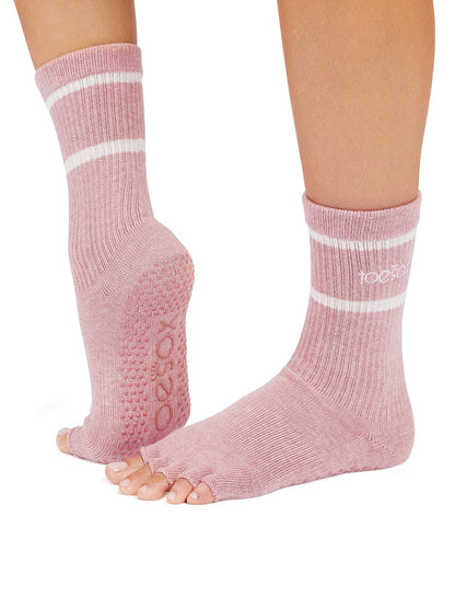 [ToeSox] Crew (Half-Toe/No Toes) Grip Socks/Yoga Pilates Socks with Anti-Slip Crew Length 25SS_D2