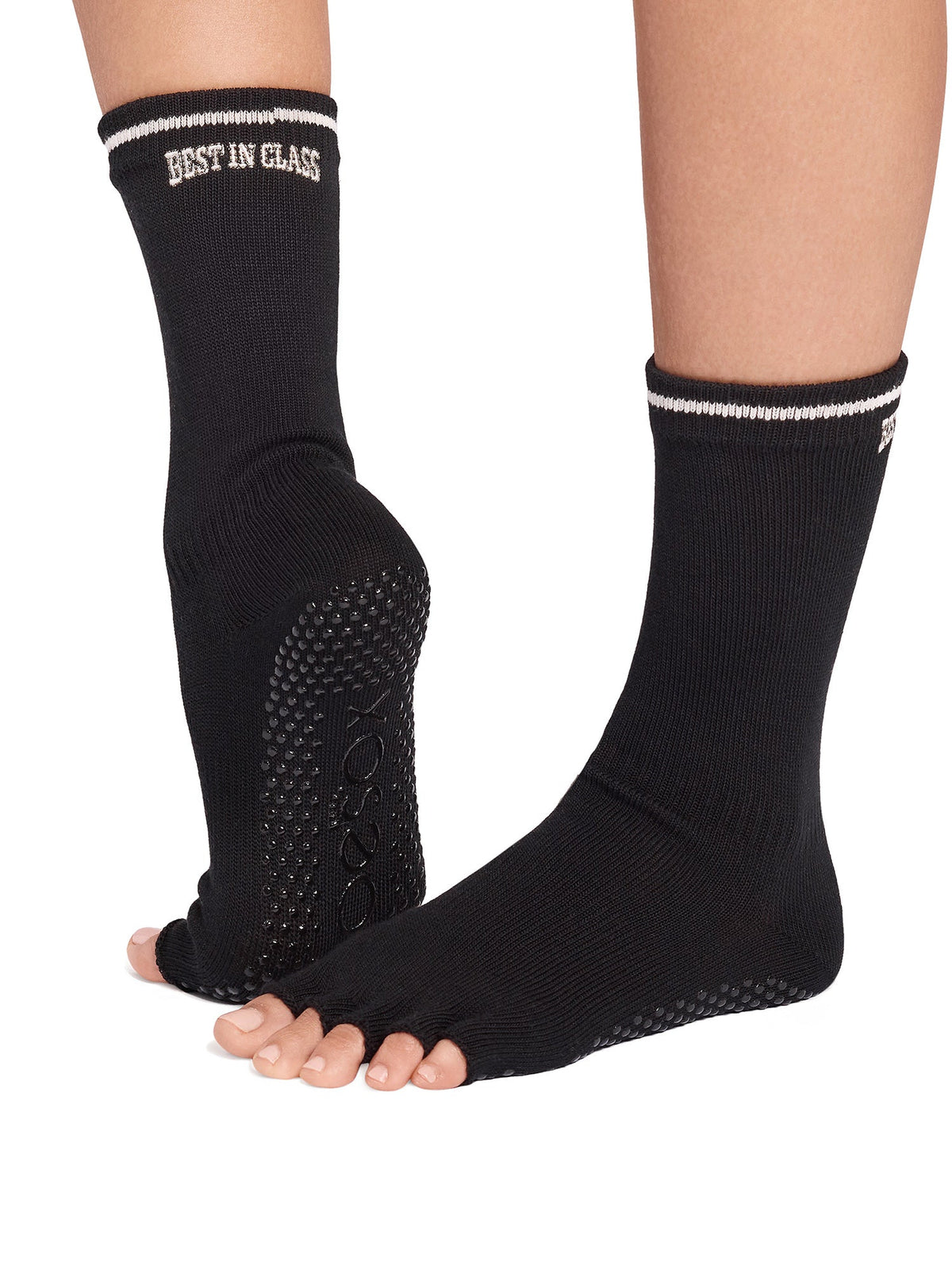 最大40%OFF[SALE][ToeSox] Crew クルー（Half-Toe／つま先なし） グリップ ソックス／ ヨガ ピラティス 滑り止め付 靴下 クルー丈 [EX]
