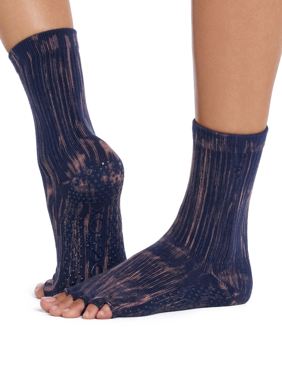 [ToeSox] Crew (Half-Toe/No Toes) Grip Socks/Yoga Pilates Socks with Anti-Slip Crew Length 25SS_D2